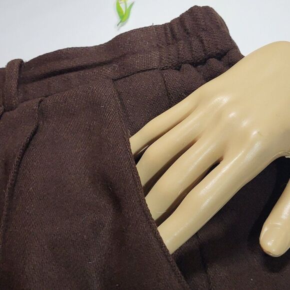 Worthington Not Worn, Women's Brown 100% Wool, Elastic Waist Pants, Size 12 - Picture 4 of 9